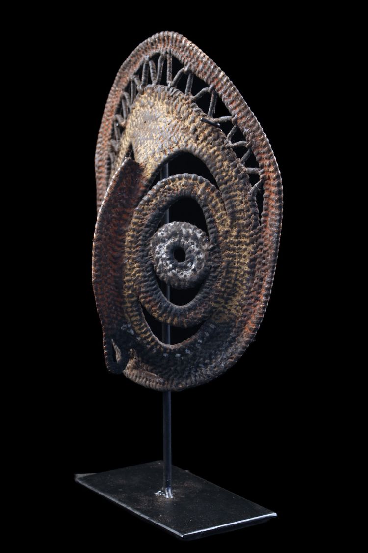 Yamswurzelmaske, Stammeskunst, Ozeanische Kunst, Korbflechterei, Papua-Neuguinea, Ozeanische Kunst, 26 cm