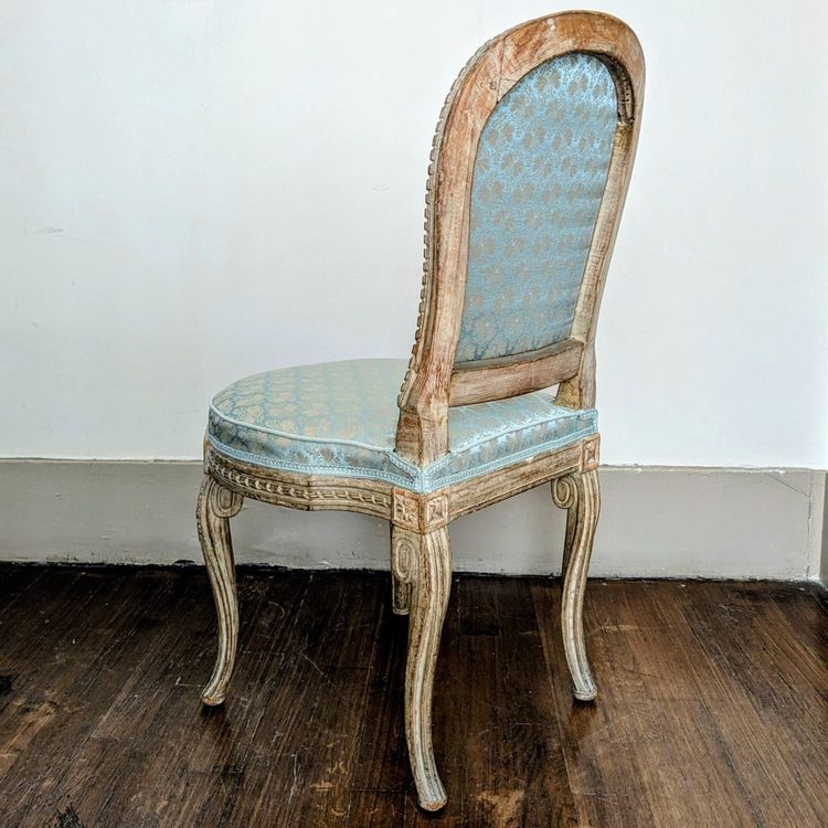 Georges Jacob - chaise transition, modèle royal - bois peint et soie Lelièvre