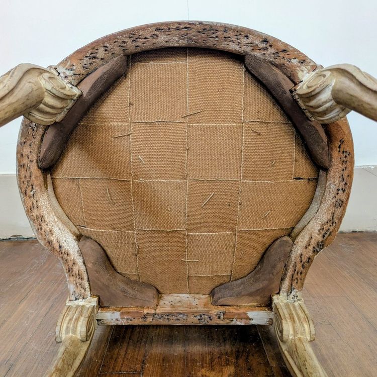 Georges Jacob - chaise transition, modèle royal - bois peint et soie Lelièvre