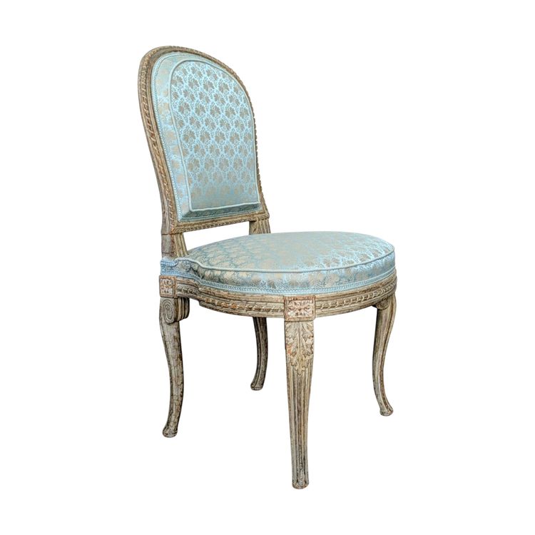 Georges Jacob - chaise transition, modèle royal - bois peint et soie Lelièvre