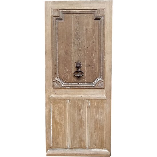 Antique Oak Entrance Door And Door Knocker Woodwork