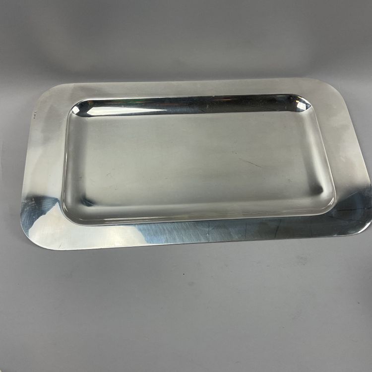 Piatto da portata rettangolare placcato in argento in stile Art Déco