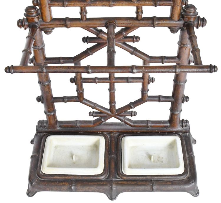 Bamboo style cast iron coat rack by Deville Pailliette & Cie Fondeur, Charleville Ardennes