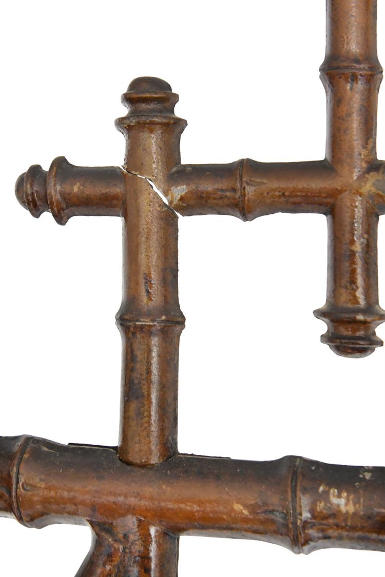 Bamboo style cast iron coat rack by Deville Pailliette & Cie Fondeur, Charleville Ardennes