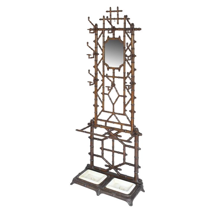 Bamboo style cast iron coat rack by Deville Pailliette & Cie Fondeur, Charleville Ardennes