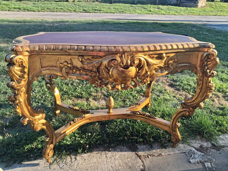 Mitteltisch XIX aus vergoldetem Holz Inspiration Louis XV