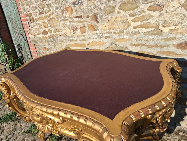Mitteltisch XIX aus vergoldetem Holz Inspiration Louis XV