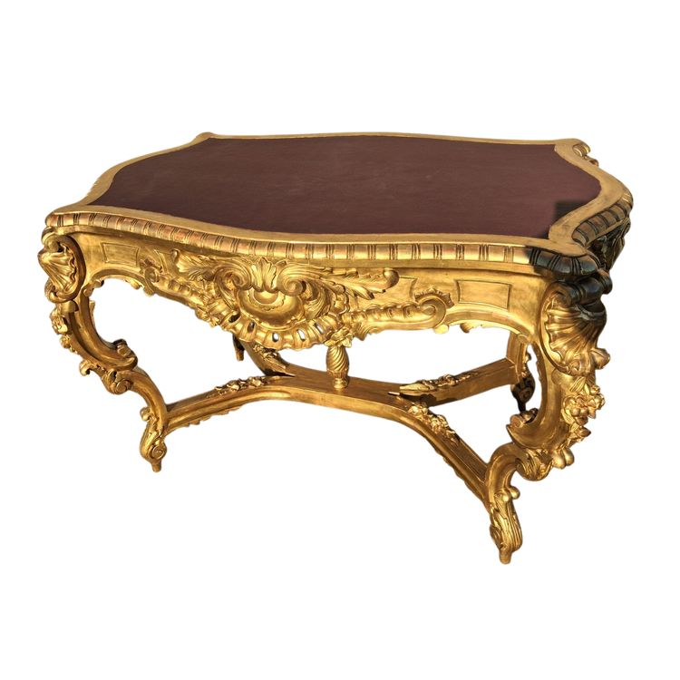 Mitteltisch XIX aus vergoldetem Holz Inspiration Louis XV