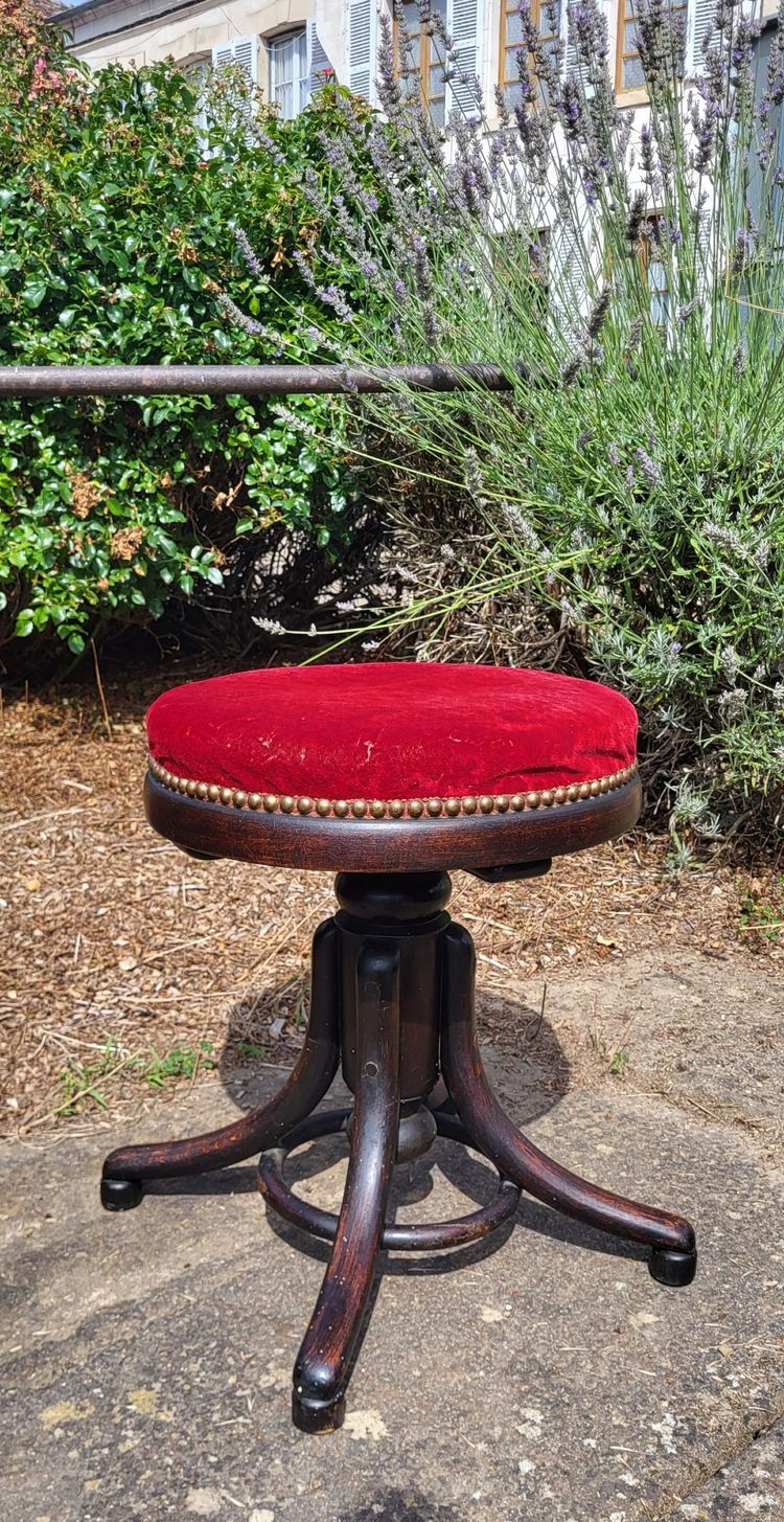 Piano Hocker mit Schraube, Thonet XIX.