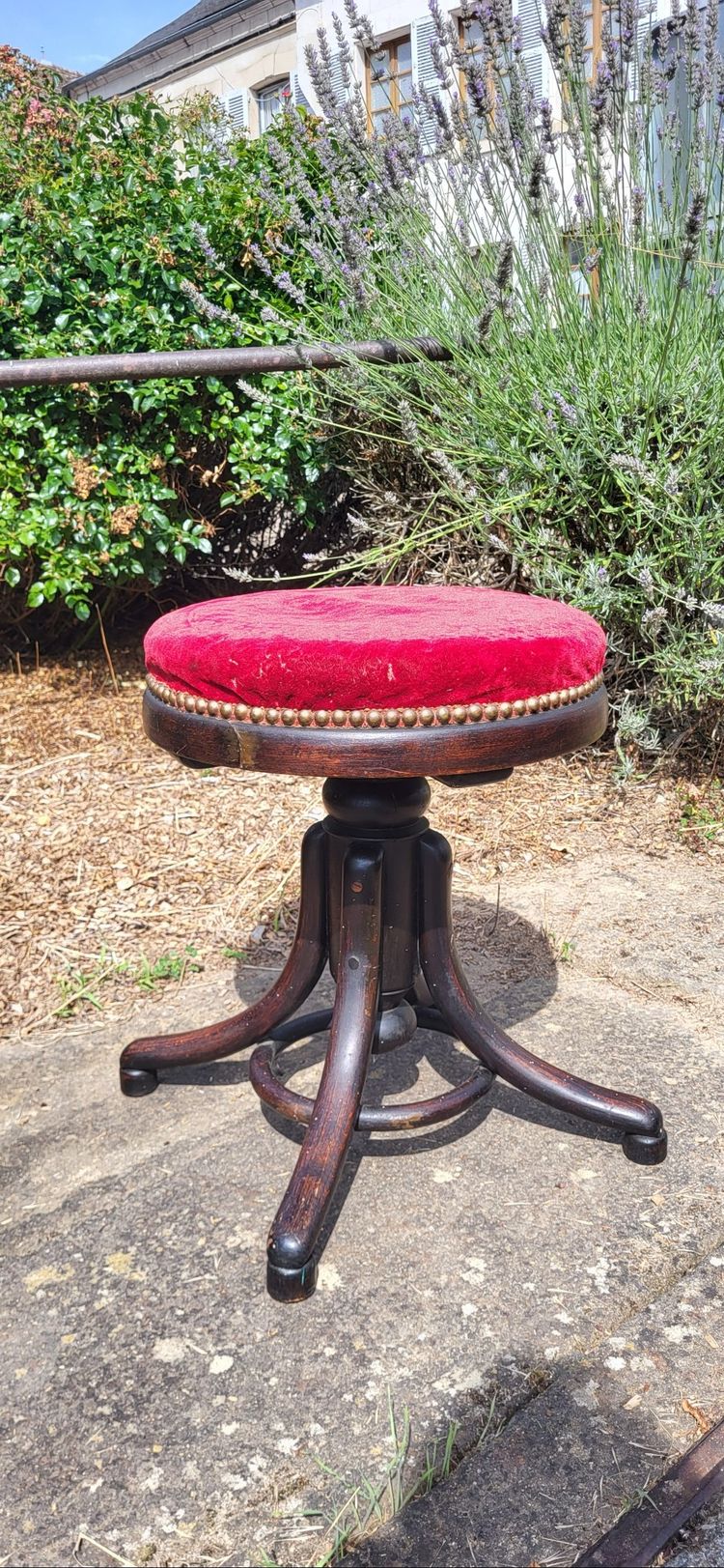 Piano Hocker mit Schraube, Thonet XIX.