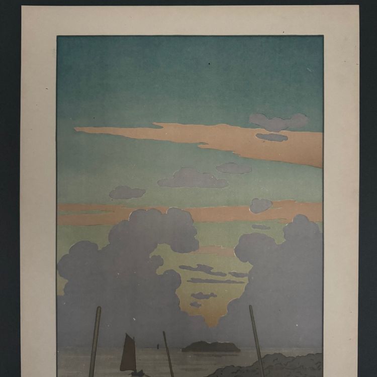 Litografia di Henri Rivière La Féérie des Heures - Le Crépuscule