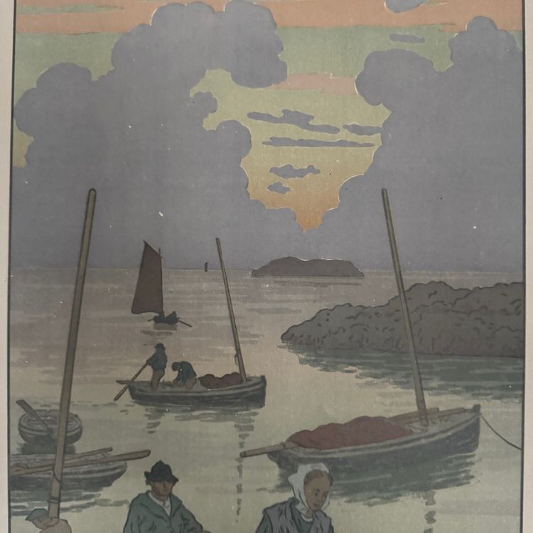 Litografia di Henri Rivière La Féérie des Heures - Le Crépuscule