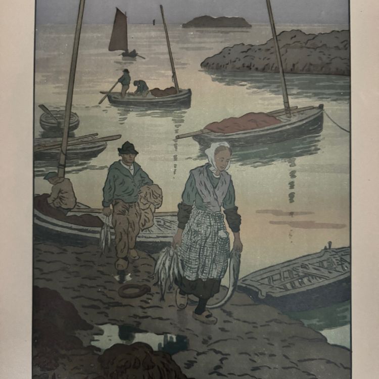 Litografia di Henri Rivière La Féérie des Heures - Le Crépuscule