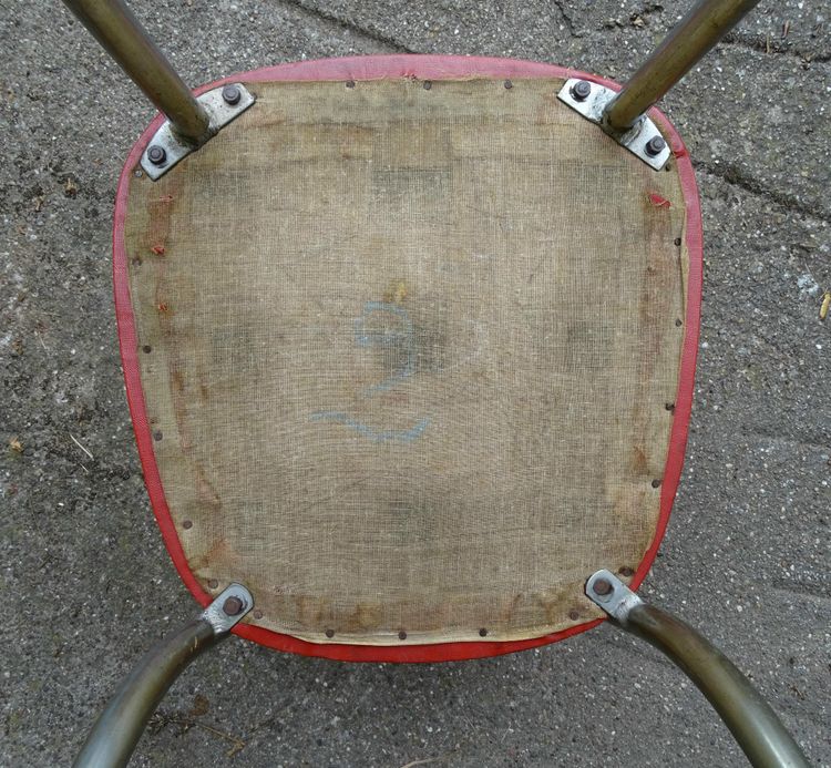 Thonet Bauhaus chair, leather and steel, ca. 1950 - Stahlrorhmobel -