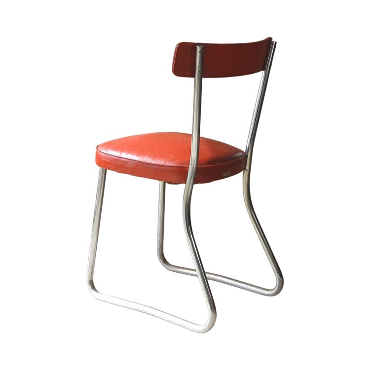 Thonet Bauhaus chair, leather and steel, ca. 1950 - Stahlrorhmobel -