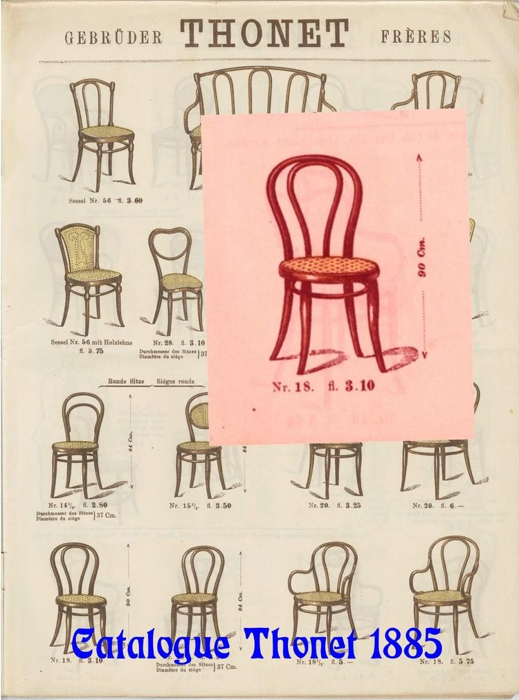 Thonet-Stuhl Nr. 18 Sitzfläche aus Rohrgeflecht, Ca 1890
