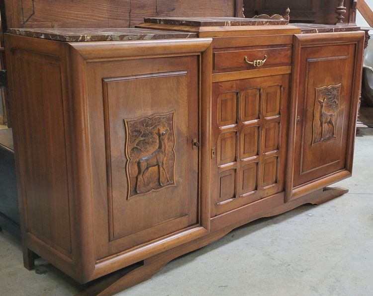 Buffet enfilade Epoche Art Deco aus Nussbaumholz