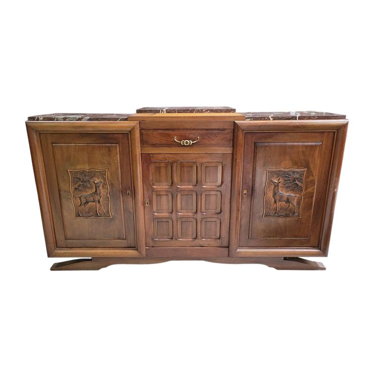 Buffet enfilade Epoche Art Deco aus Nussbaumholz