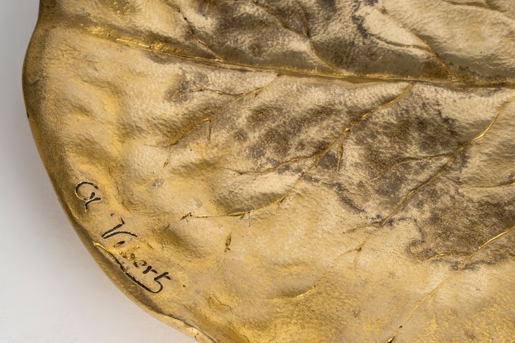 Ciotola in bronzo dorato firmata C.R. Vibert - periodo Art Nouveau (circa 1900)