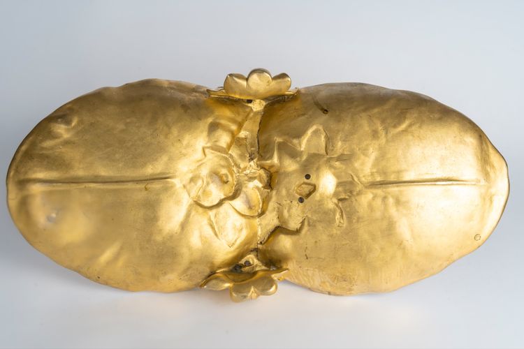 Ciotola in bronzo dorato firmata C.R. Vibert - periodo Art Nouveau (circa 1900)