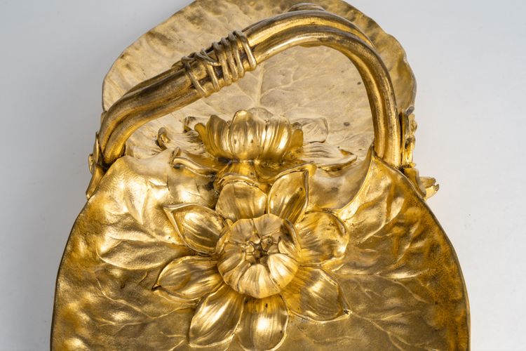 Ciotola in bronzo dorato firmata C.R. Vibert - periodo Art Nouveau (circa 1900)