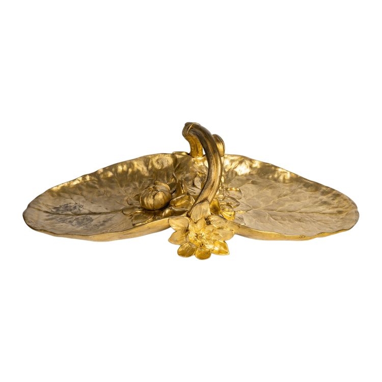 Ciotola in bronzo dorato firmata C.R. Vibert - periodo Art Nouveau (circa 1900)