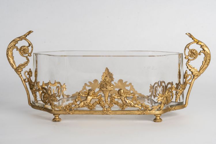 A crystal and gilt bronze garden goblet, late 19th century