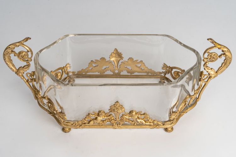 A crystal and gilt bronze garden goblet, late 19th century
