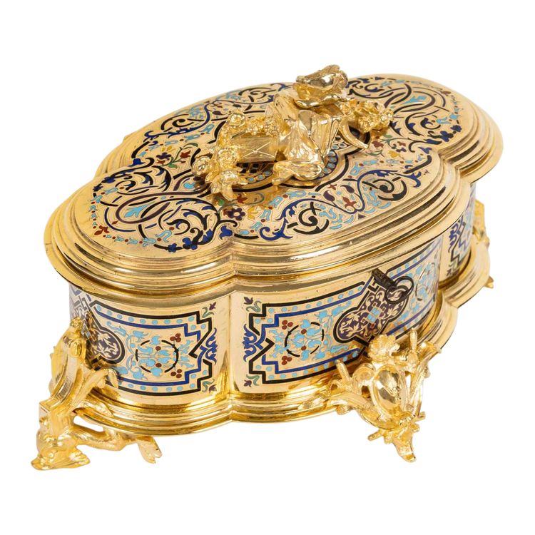 Un Coffret à Bijoux En Bronze Cloisonné, XIXème Siècle 