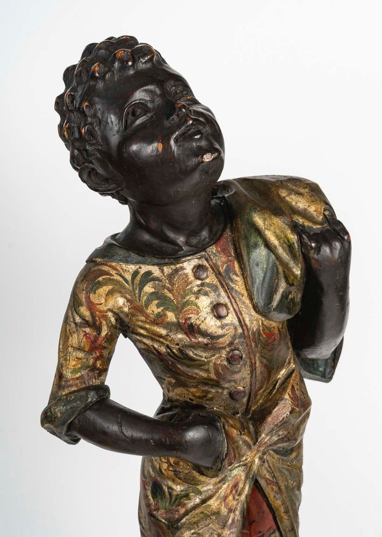 A Pair Of Carved And Gilt Wood Nubian Sculptures, early 19th Century