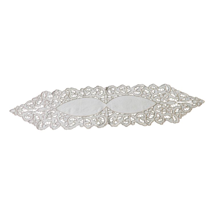 Large centerpiece in Art Deco embroidery, length: 162 cm