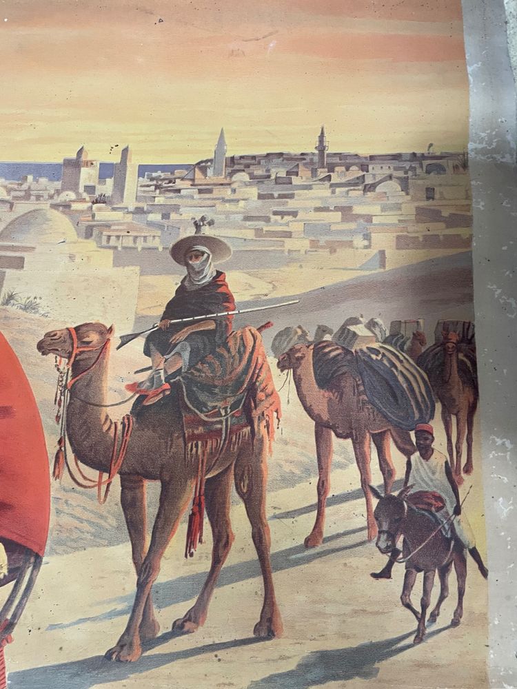 Hugo d’Alesi - La Tunisie Affiche Entoilée Voyages Circa 1892