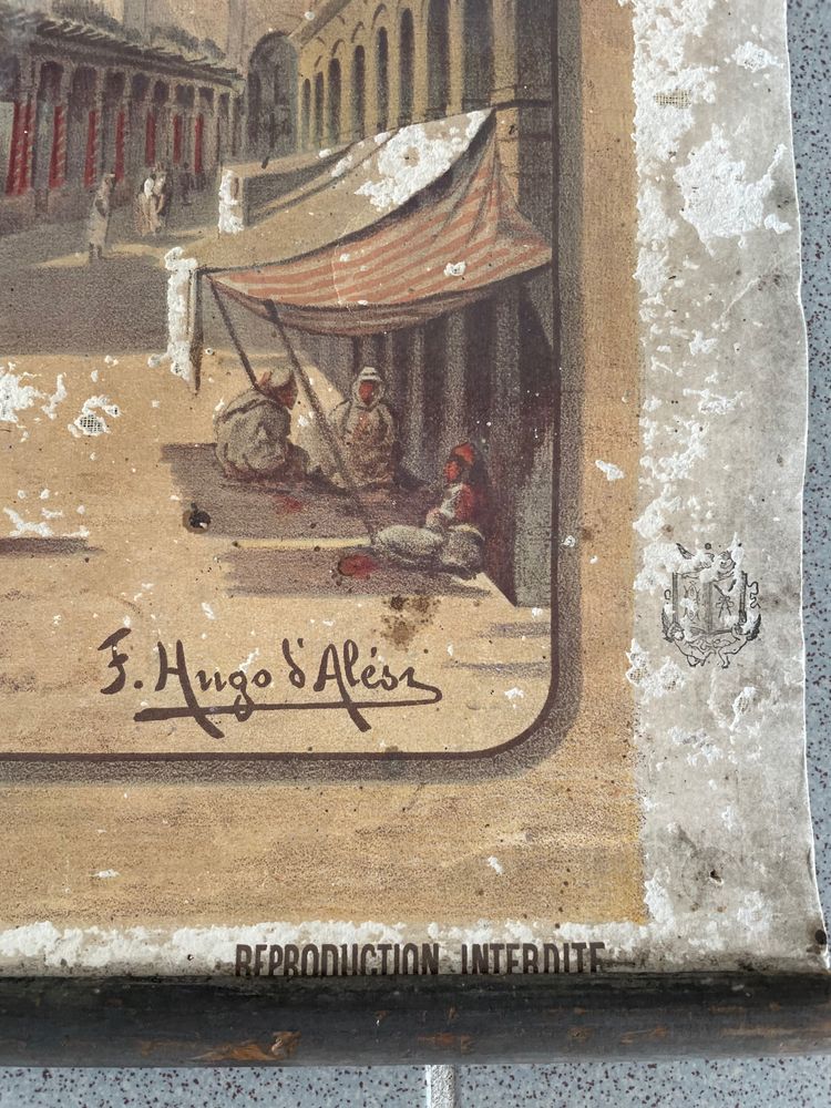 Hugo d’Alesi - La Tunisie Affiche Entoilée Voyages Circa 1892