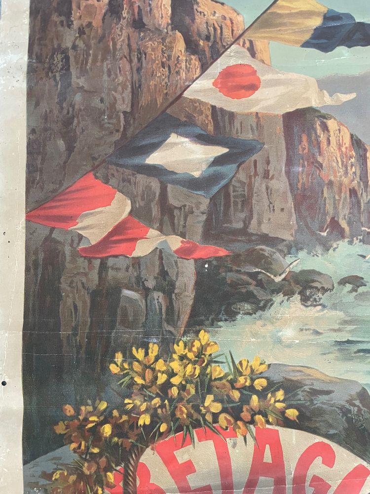 Hugo d'Alesi - La Bretagne Belle Île en Mer (Bretagna, una bella isola in mare) Poster Entoilée Voyages Circa 1890