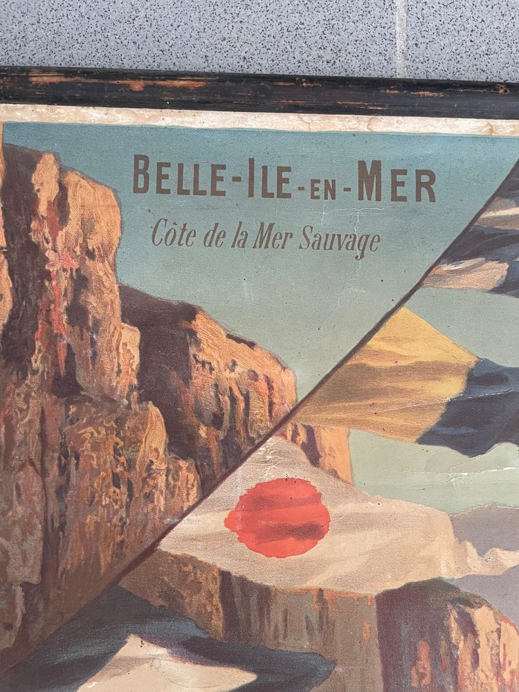 Hugo d'Alesi - La Bretagne Belle Île en Mer (Bretagna, una bella isola in mare) Poster Entoilée Voyages Circa 1890