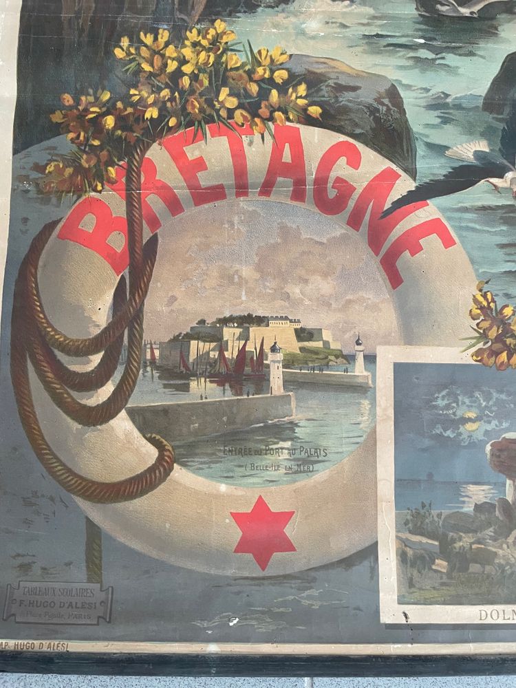 Hugo d'Alesi - La Bretagne Belle Île en Mer (Bretagna, una bella isola in mare) Poster Entoilée Voyages Circa 1890