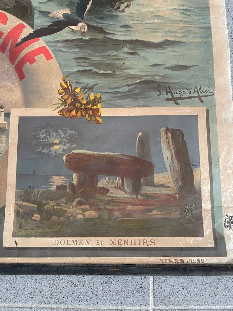 Hugo d'Alesi - La Bretagne Belle Île en Mer (Bretagna, una bella isola in mare) Poster Entoilée Voyages Circa 1890