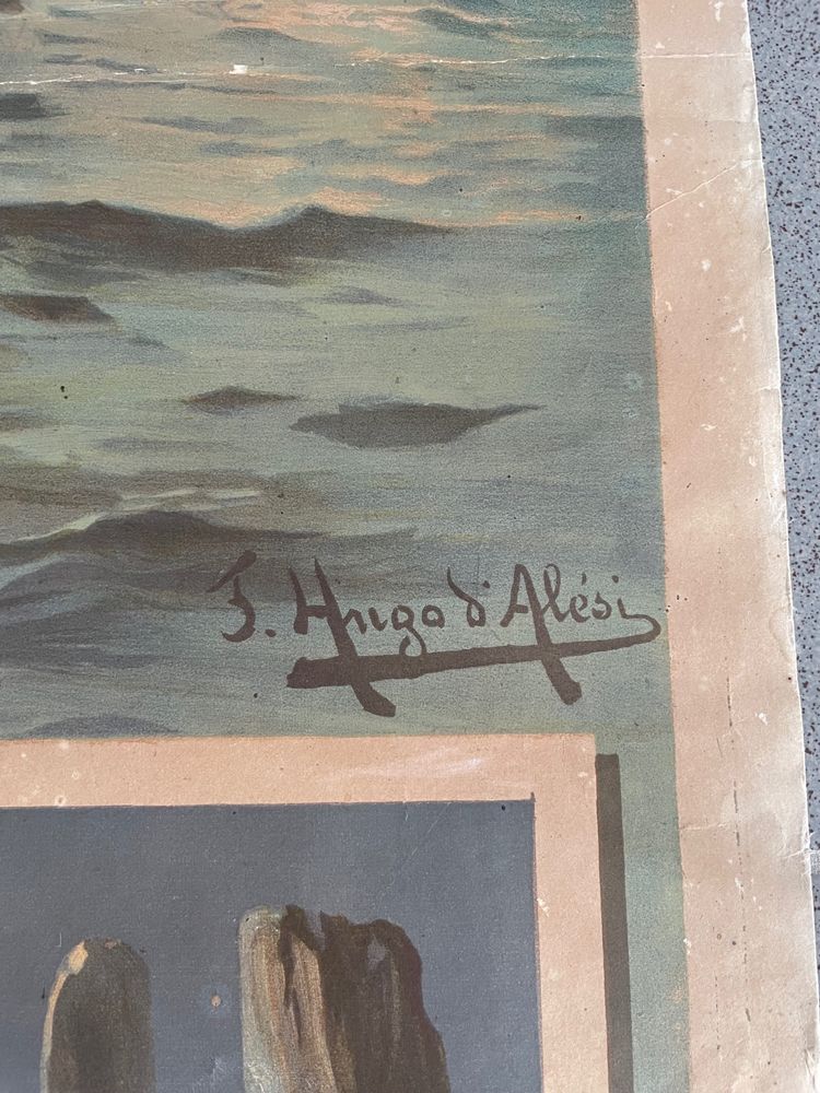 Hugo d'Alesi - La Bretagne Belle Île en Mer (Bretagna, una bella isola in mare) Poster Entoilée Voyages Circa 1890