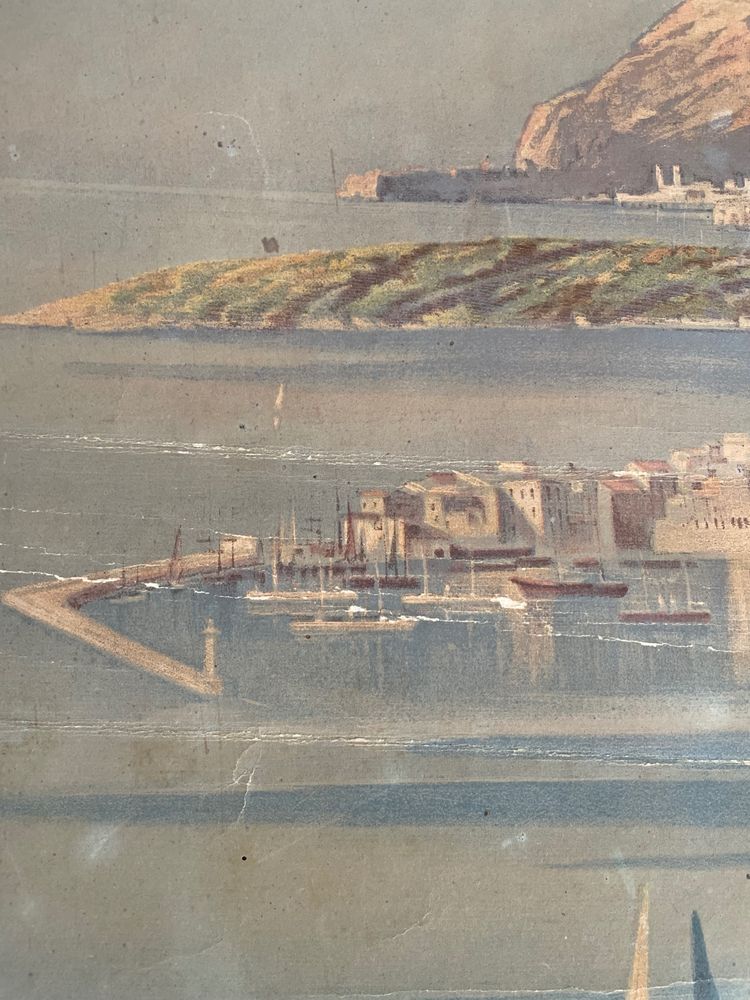 Hugo d’Alesi - Menton Côte d’Azur Affiche Entoilée Voyages Circa 1890