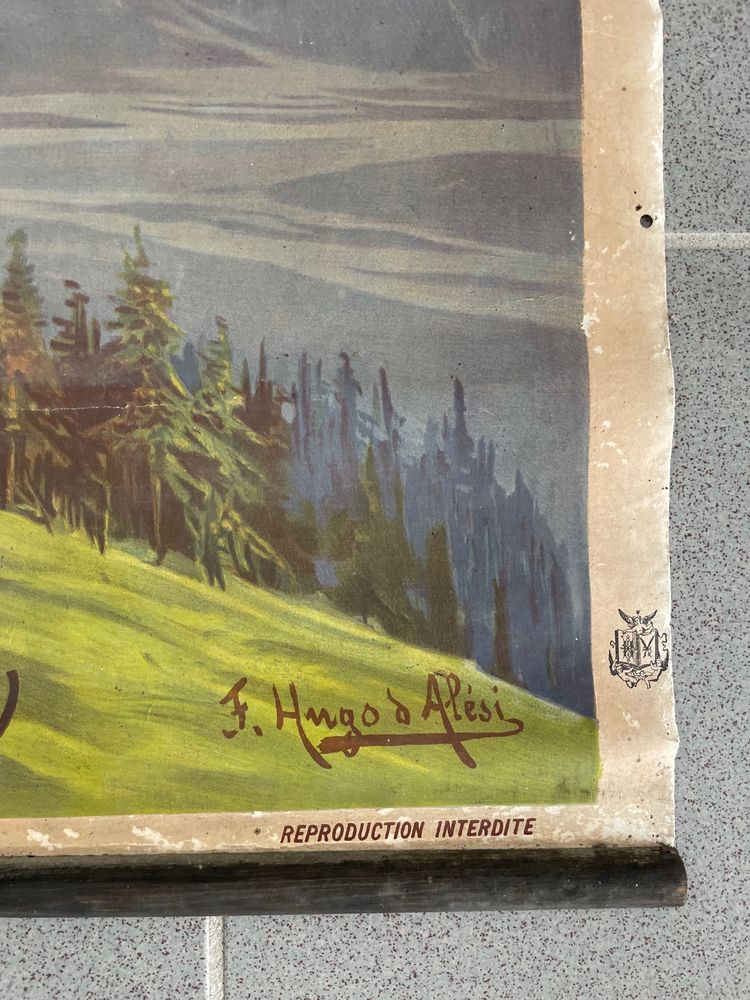 Hugo d'Alesi - Le Mont Blanc Mer de Glace Framed Travel Poster Circa 1890