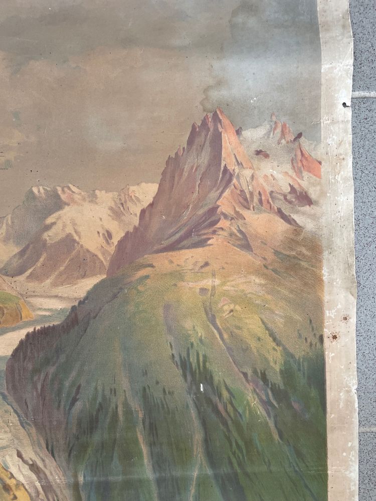 Hugo d'Alesi - Le Mont Blanc Mer de Glace Framed Travel Poster Circa 1890