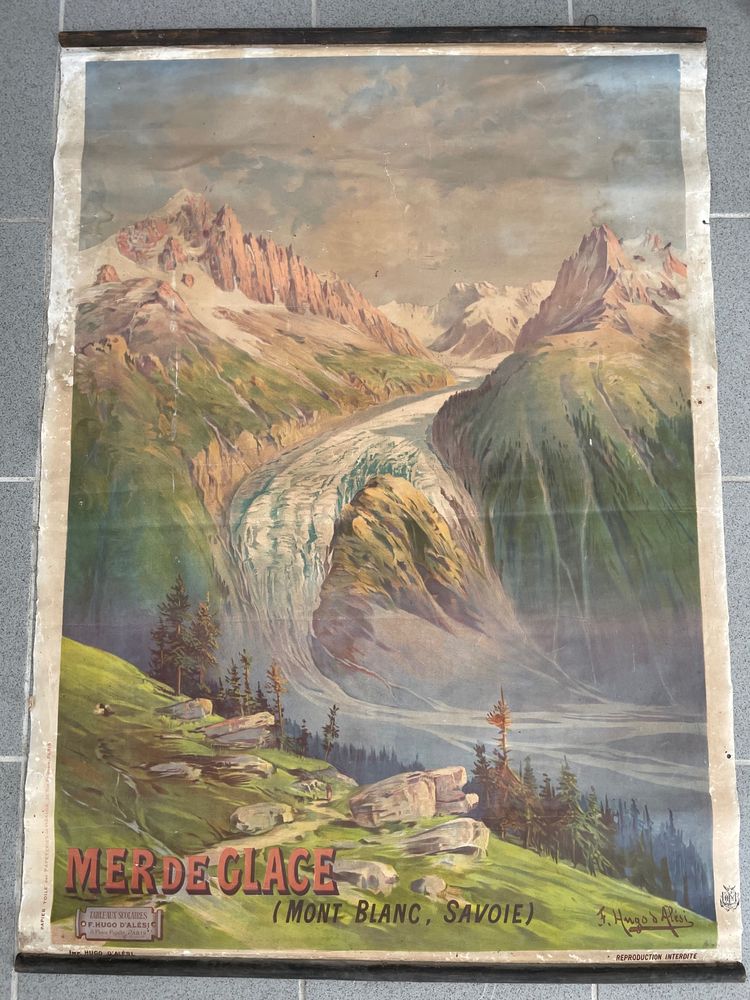 Hugo d'Alesi - Le Mont Blanc Mer de Glace Framed Travel Poster Circa 1890