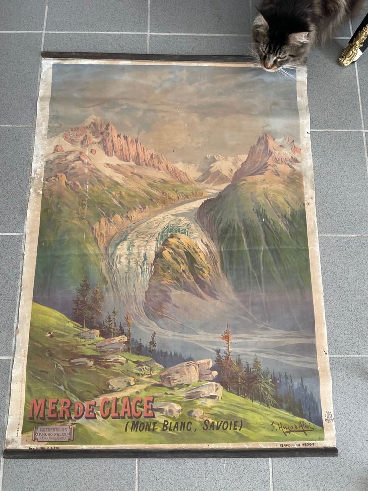 Hugo d'Alesi - Le Mont Blanc Mer de Glace Framed Travel Poster Circa 1890