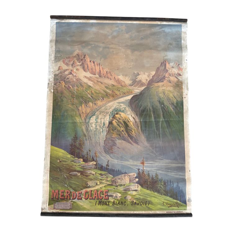 Hugo d'Alesi - Le Mont Blanc Mer de Glace Framed Travel Poster Circa 1890
