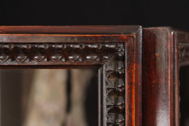 - Louis XVI-style four-leaf folding screen in carved and mahogany-stained beech. Work