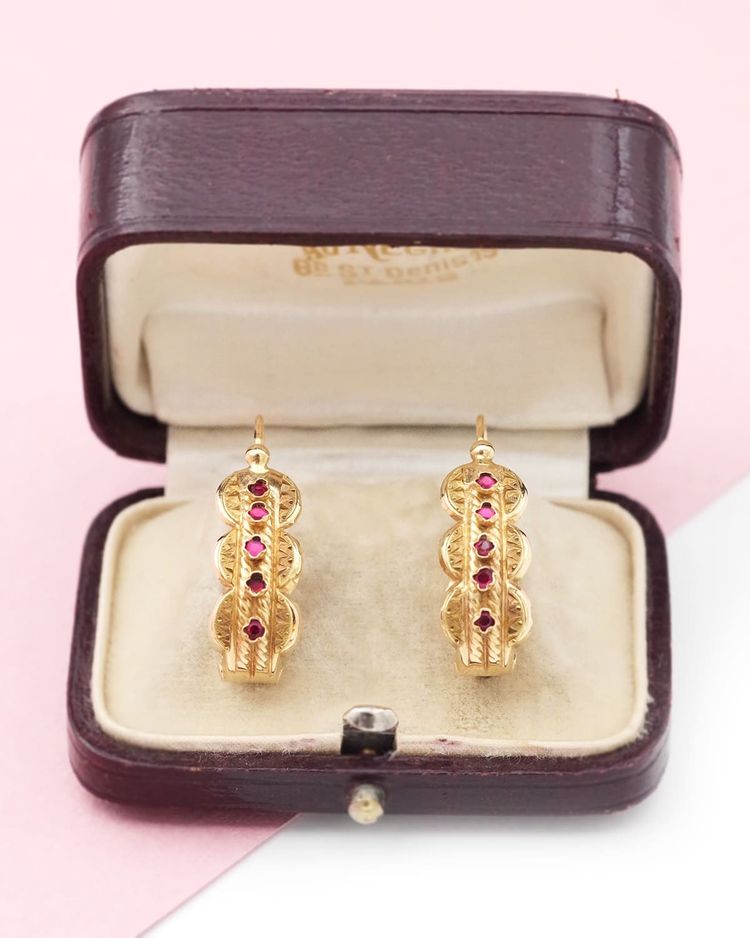 Boucles d’oreille régionales briquet en or 18k, poissardes anciennes, boucles anciennes 