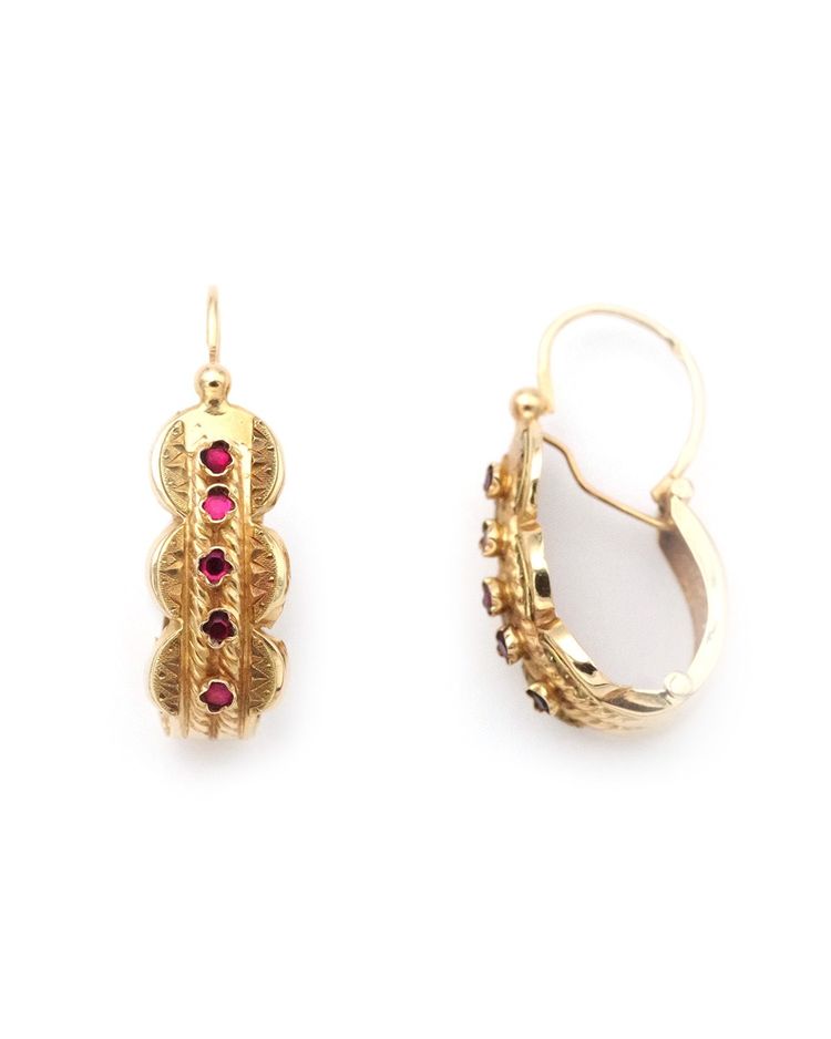 Boucles d’oreille régionales briquet en or 18k, poissardes anciennes, boucles anciennes 