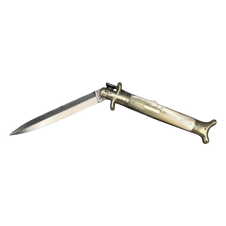COLTELLO pieghevole tipo Châtellerault, firmato Chiffrer a Troyes - Francia - 1900 ca.