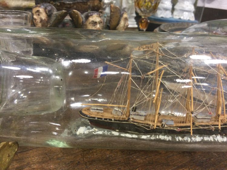 Bateau bouteille goélette XIXe 
