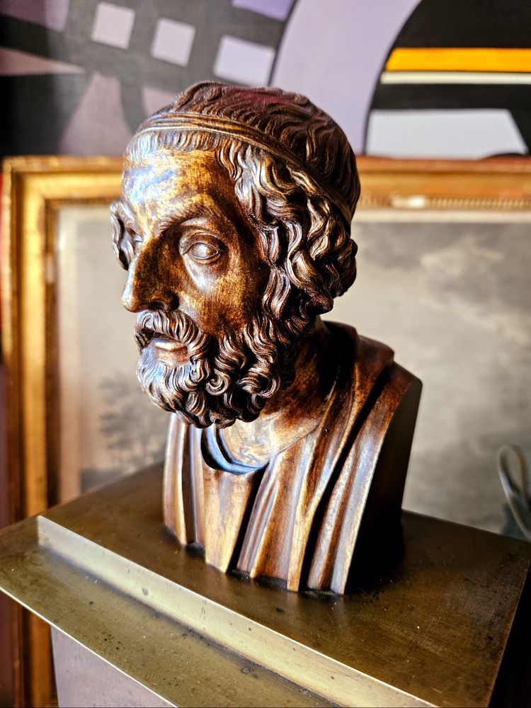 Orologio a bitta con busto di Omero 1820 ca.